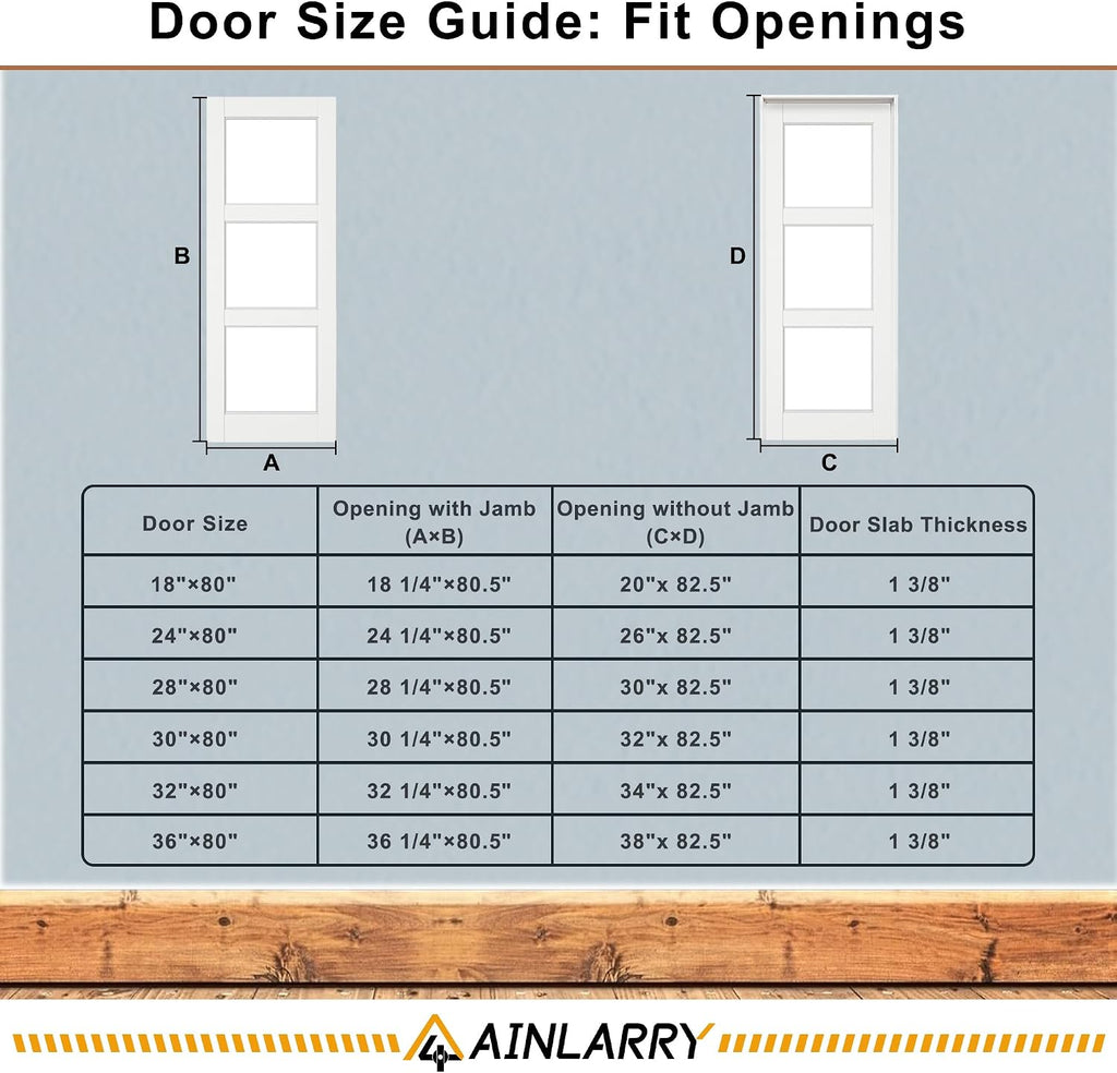 36'' x 80'' 2-Lite Panel French Interior Door for French/Pocket Doors, Solid Core Interior Door for Bedroom/Closet/Pantry, w/o Hardware Kit, Prehung Jamb or Borehole, White