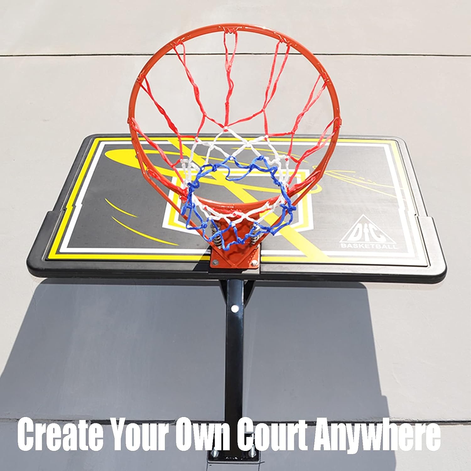 Wall-Mounted Basketball Hoop, Indoor and Outdoor Basketball Stand with Single Arm Support Frame