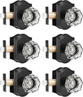 Gobrico 6 Pack Clear Diamond Passage Door Knobs,Matte Black Non-Locking Interior Door Handles,Octagonal Crystal Hall/Closet Door Knob,Arched Rosette