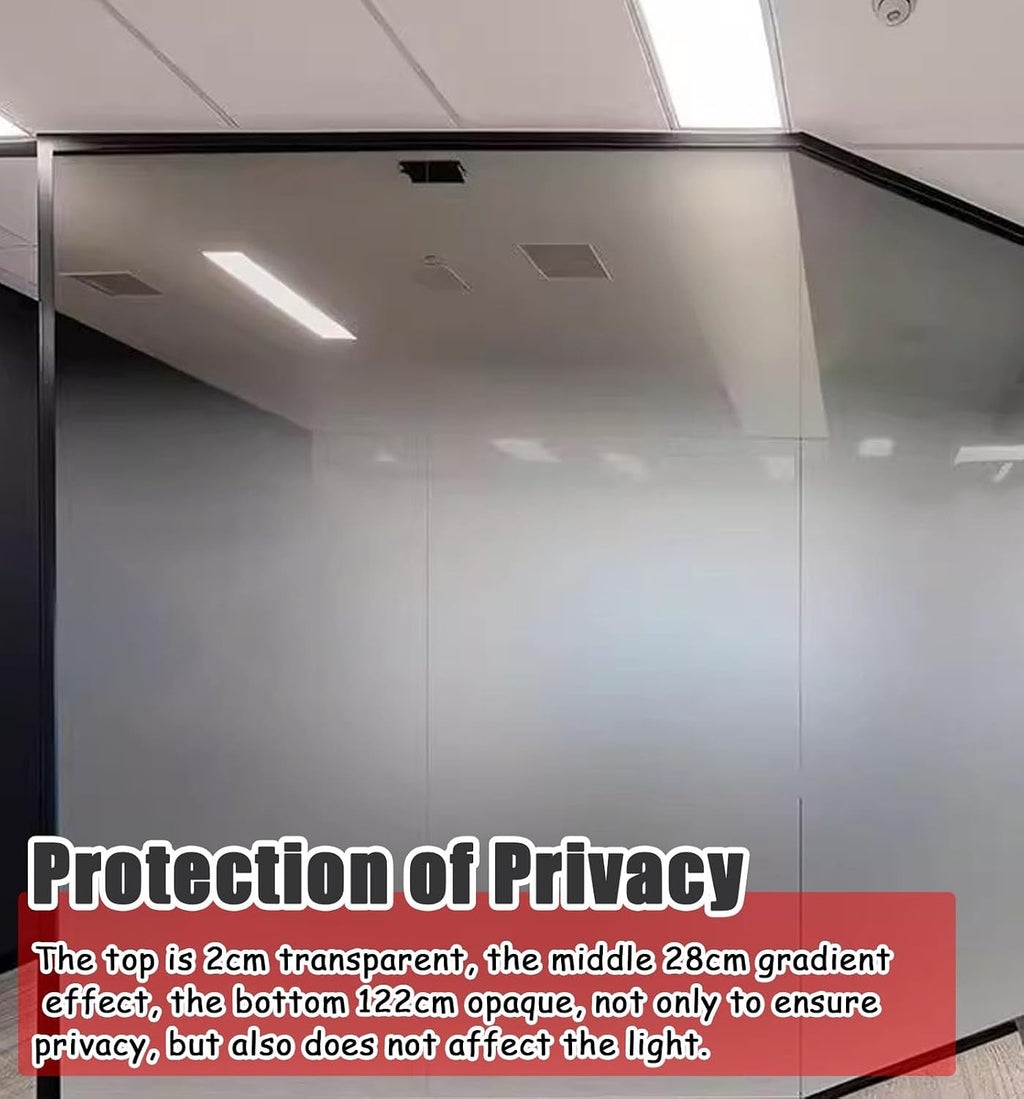 Gradient Window Film Gradient Frosted Glass Film for Shower Door, 5 ft High Self-Adhesive Window Privacy Film Decorative, One Way Door Sticker Gradual Films, Custom Wide(WxH-610x152cm/240x60in)