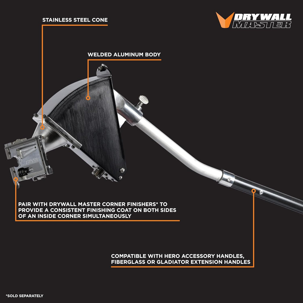8' Angle Box Corner Applicator | Drywall Master – Efficient Corner Coating – Heavy-Duty Stainless Steel Cone – Chicago Family Owned