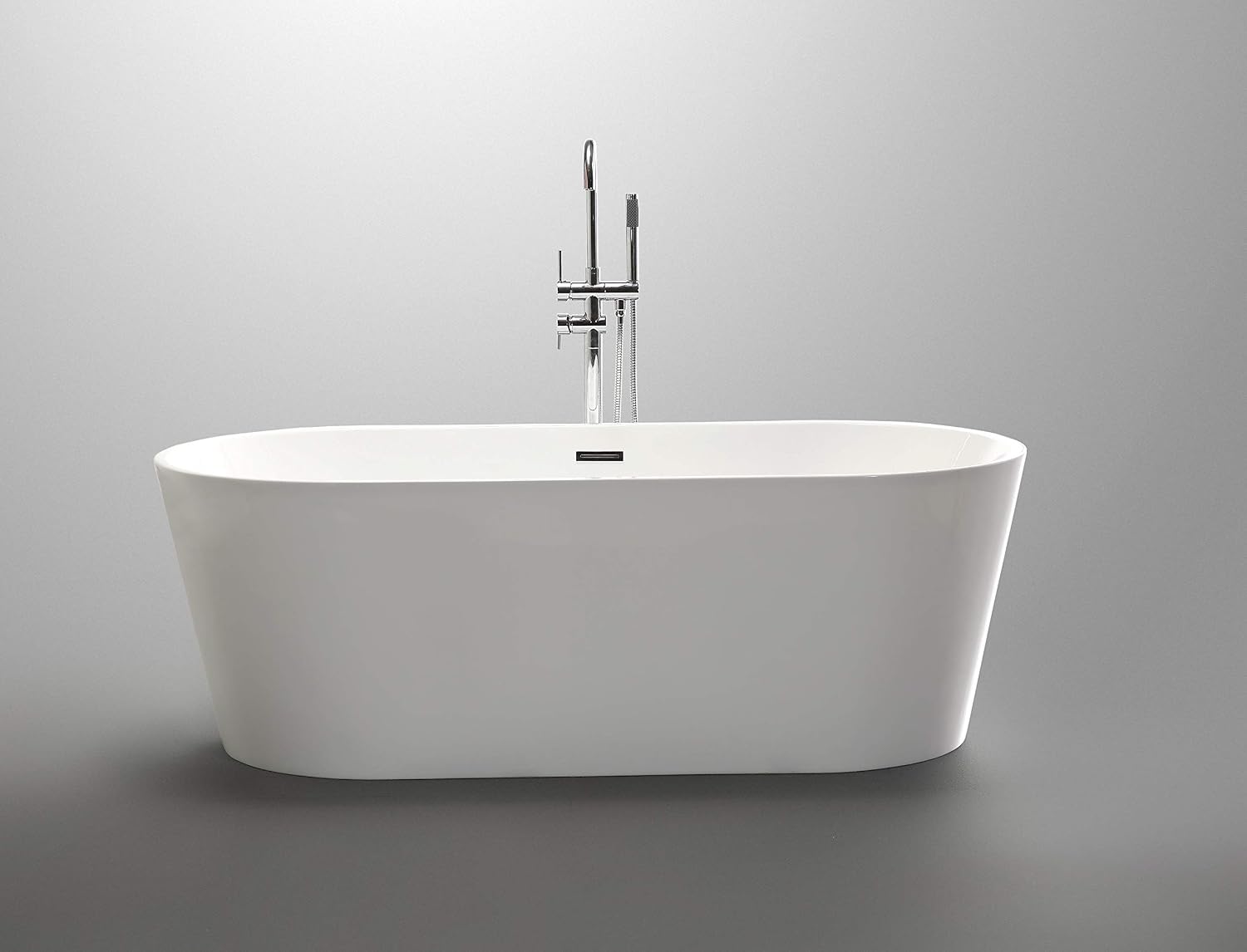 Vanity Art 67' x 32' Acrylic Freestanding Bathtub | Modern Stand Alone Soaking Tub with Overflow and Pop-up Drain, UPC Certified VA6815-L