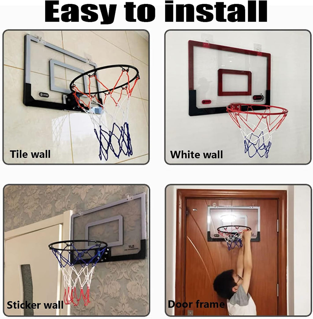 Basketball Hoop Portable Mini Basketball Hoop, Wall-Mounted Basketball Hoop for Children and Adults, Can Dunk, for Home Office Bedroom (Size : 58.5x40cm)