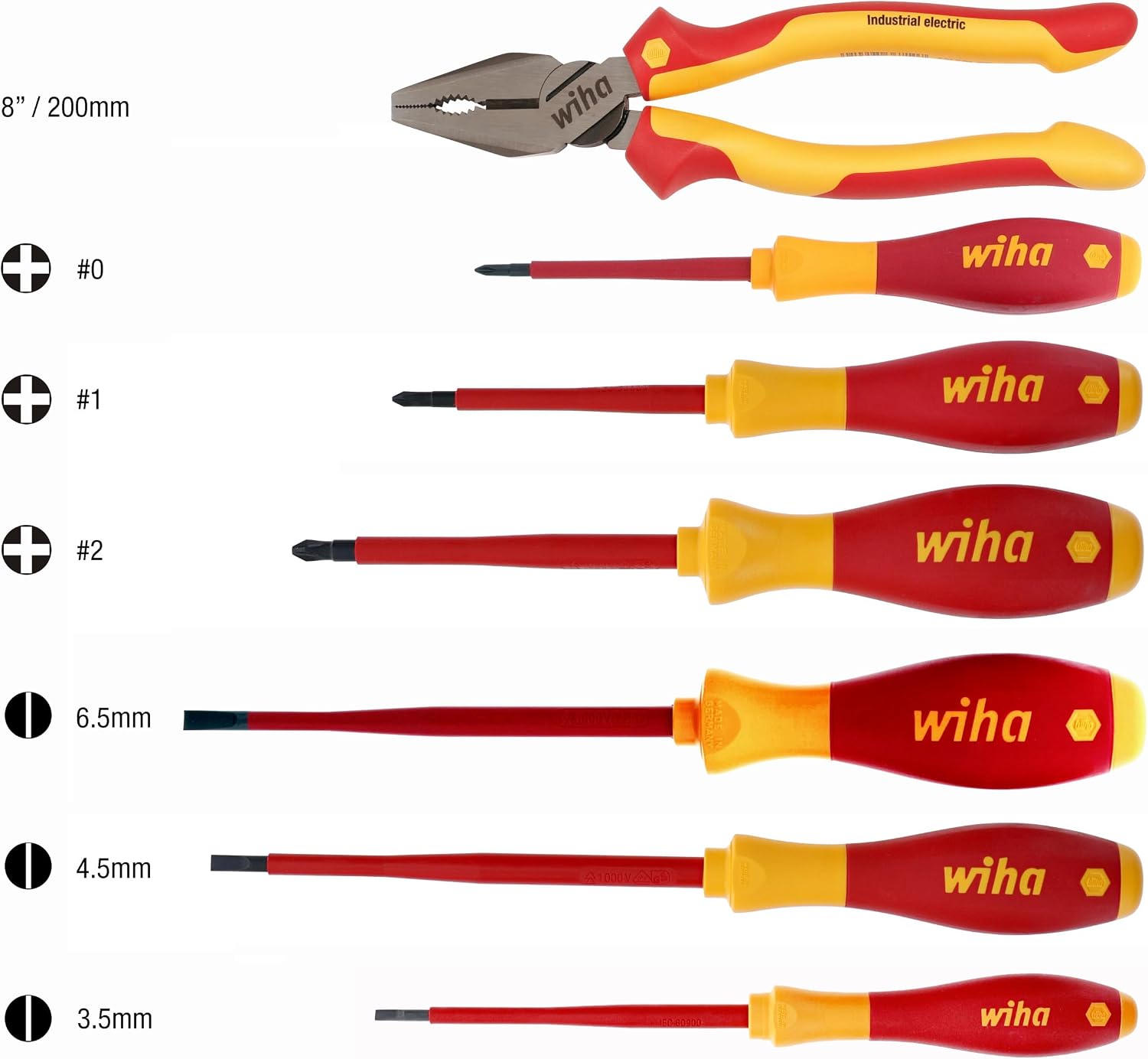Insulated Lineman's Pliers & Screwdrivers Set, 7 Piece