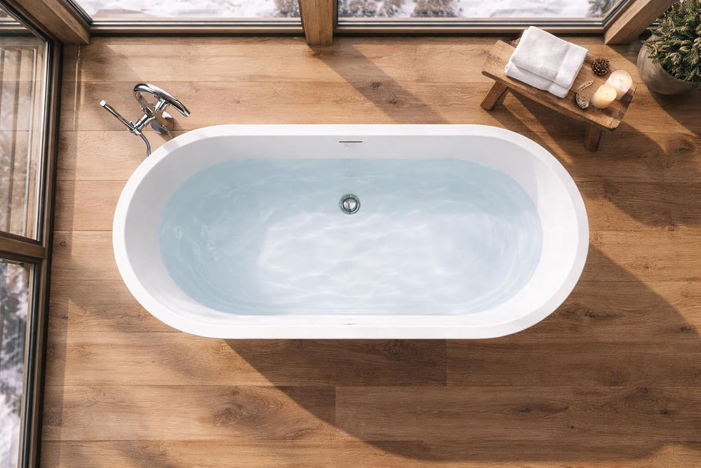 Mone 67 in. Acrylic Glossy Flatbottom Bathtub in White