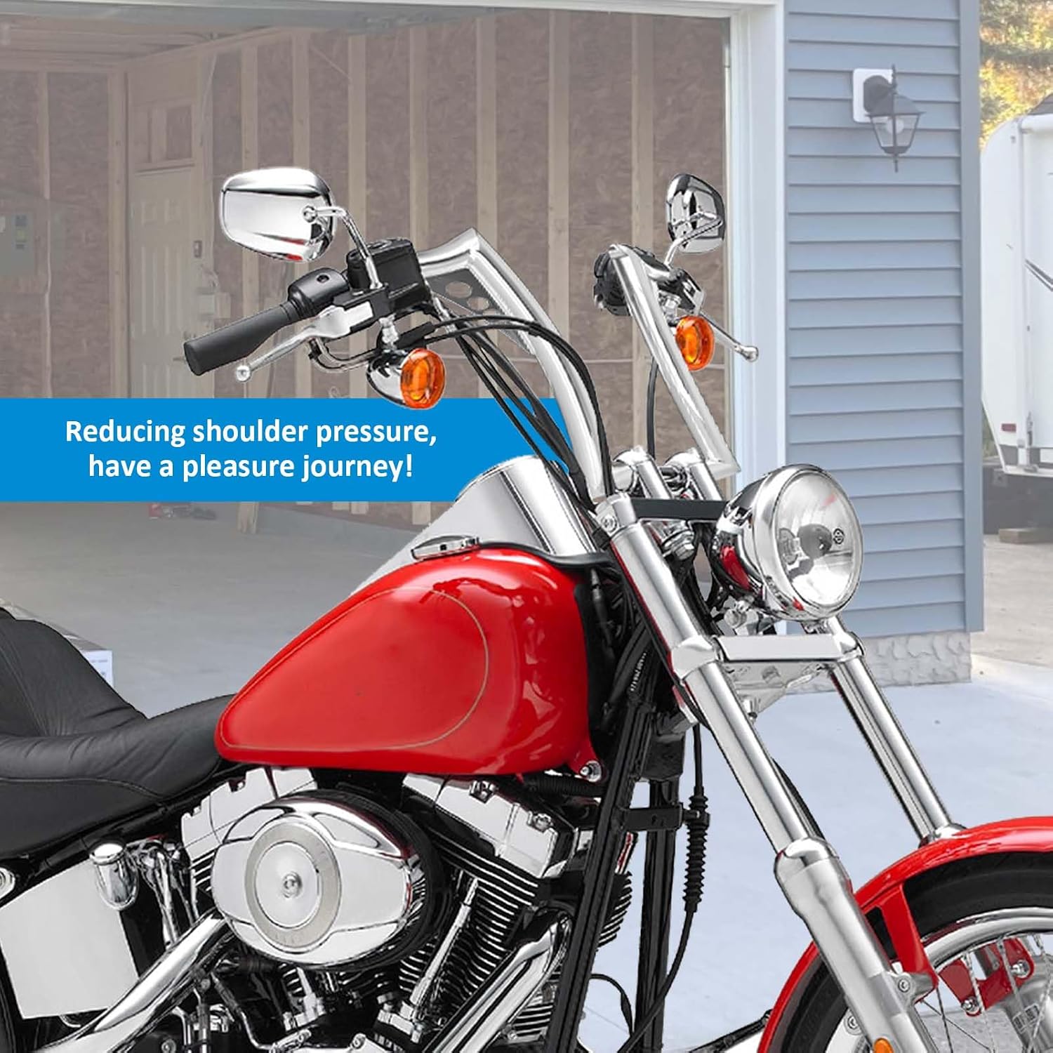 Wsays 12' Pre-wired Handlebar 1.25' Bar Diameter Ape Sharp Compatible with Harley Softail 2011-2024 Fit Dyna 2012-2017 Fit Sportster 2011-2022 Fit Touring Road King 2015-Later, Chrome