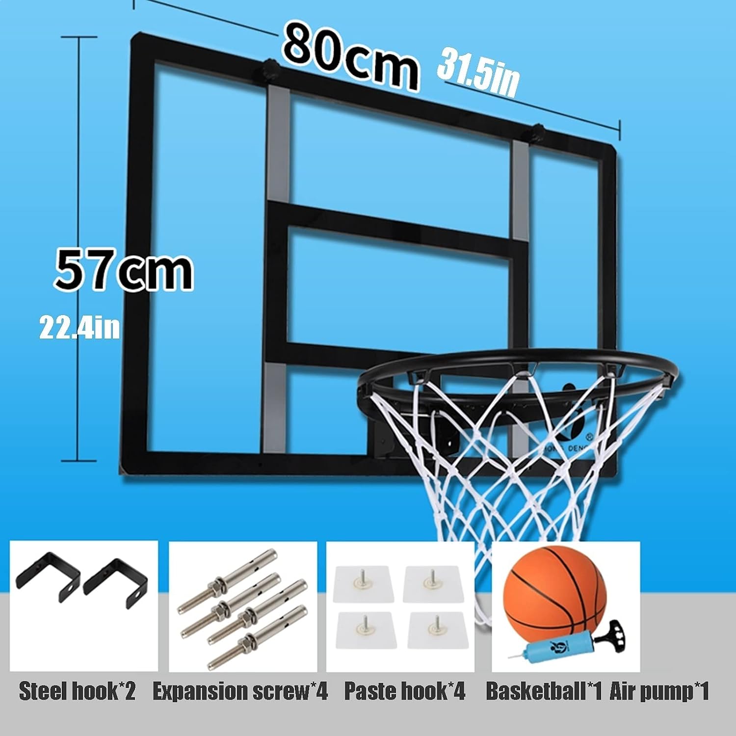 Wall-Mounted Mini Basketball Hoop, Indoor and Outdoor Door Wall Basketball Competition Backboard, Foldable Basketball Stand