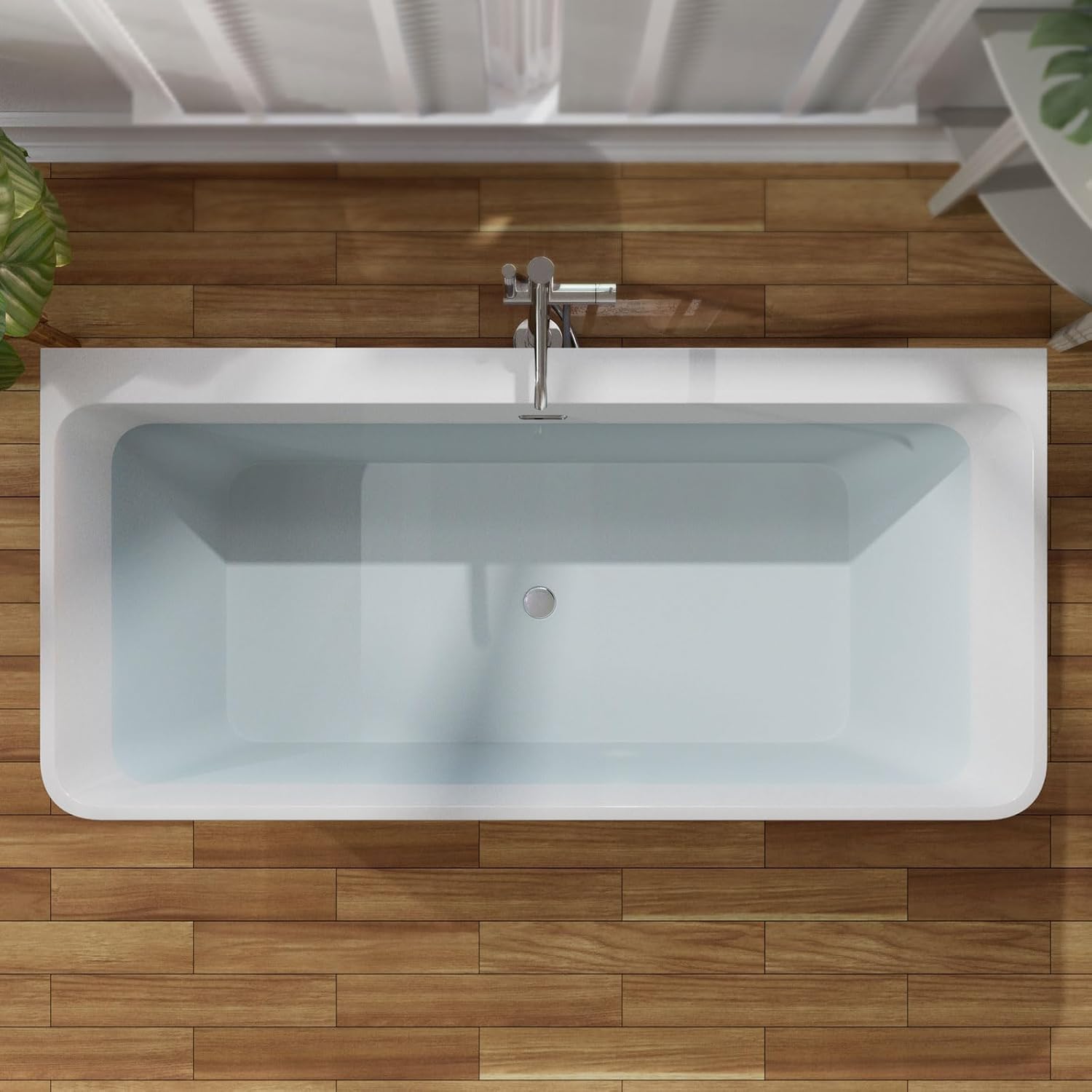 Empava 67' Bathtub Luxury Acrylic Soaking SPA Tub Modern Bathtub 67FT1516