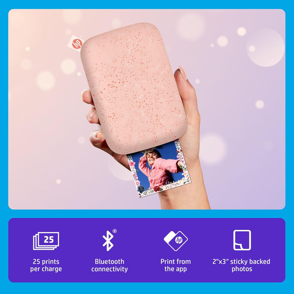 HP Sprocket Portable 2x3 Instant Color Photo Printer (Blush Pink) Starter Bundle