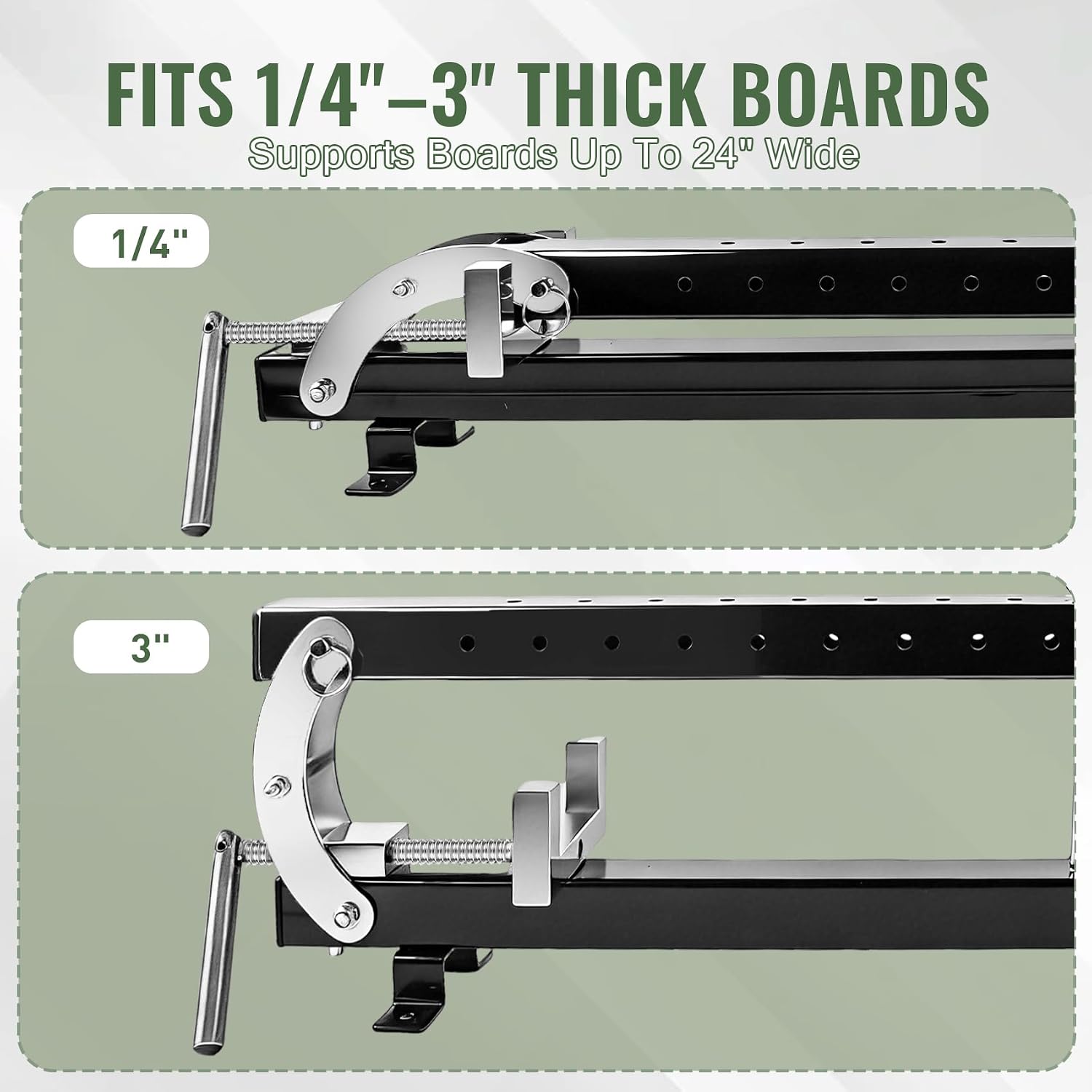 24 In Panel Clamps 2 Pack, 4-Way Pressure Steel Parallel Clamps For Woodworking, Adjustable Heavy Duty Wood Panel Glue Up Clamps, For Tabletops, Cutting Boards & Cabinet Doors