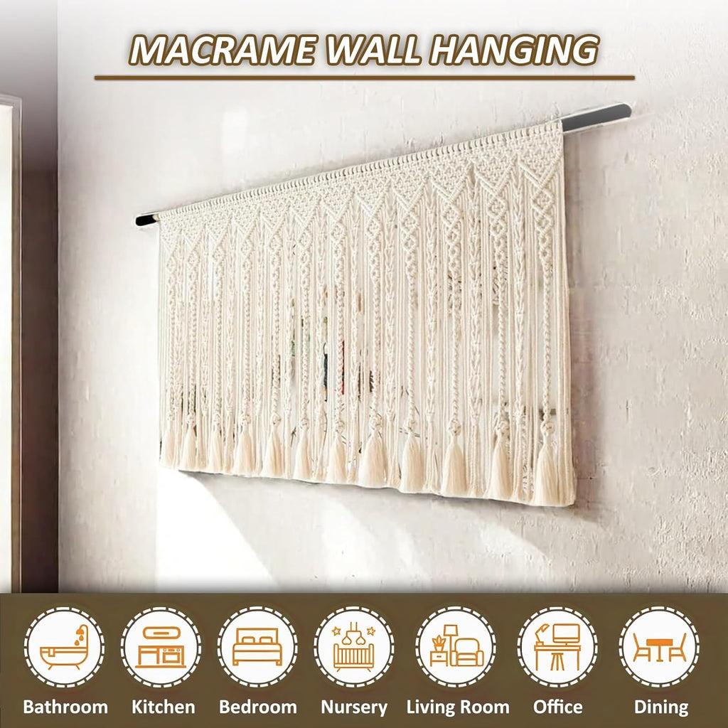 Macrame Wall Hanging Macrame Wall Hanging Cotton Handmade Woven Tapestry Crochet Woven Wall Art, for Bedroom Living Room
