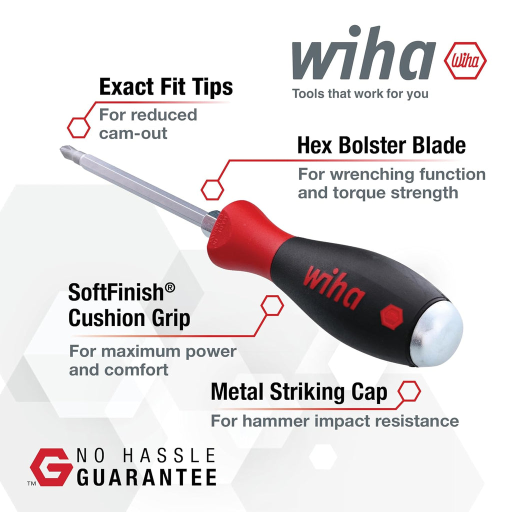 Wiha 53099 10 Piece Softfinish X Heavy Duty Slotted and Phillips Screwdriver Set