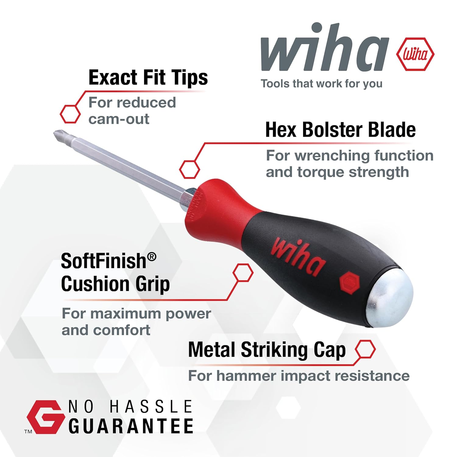 Wiha 53099 10 Piece Softfinish X Heavy Duty Slotted and Phillips Screwdriver Set