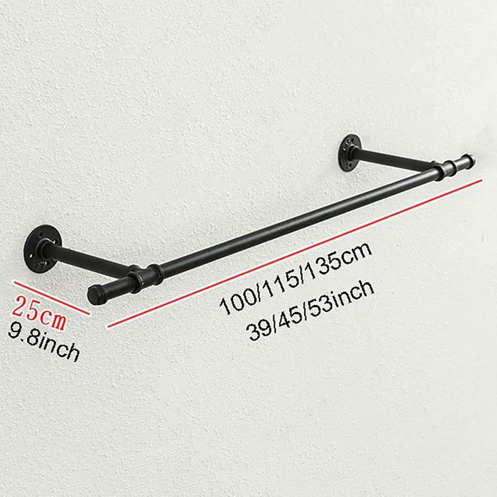 Industrial Pipe Garment Rack, Commercial Clothing Store Clothing Store Display Rack, Retail Hanger Rod Wall-Mounted Metal Hangers, Used for Study, Clothing (115cm