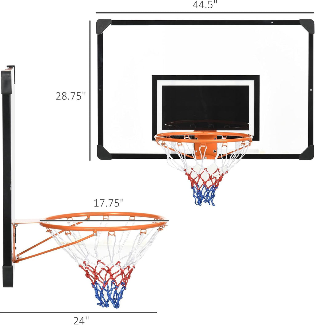 45x29 Shatter Resistant Backboard Wall Mounted Mini Basketball Hoop Durable Rim Professional Quality and Resilient Structure