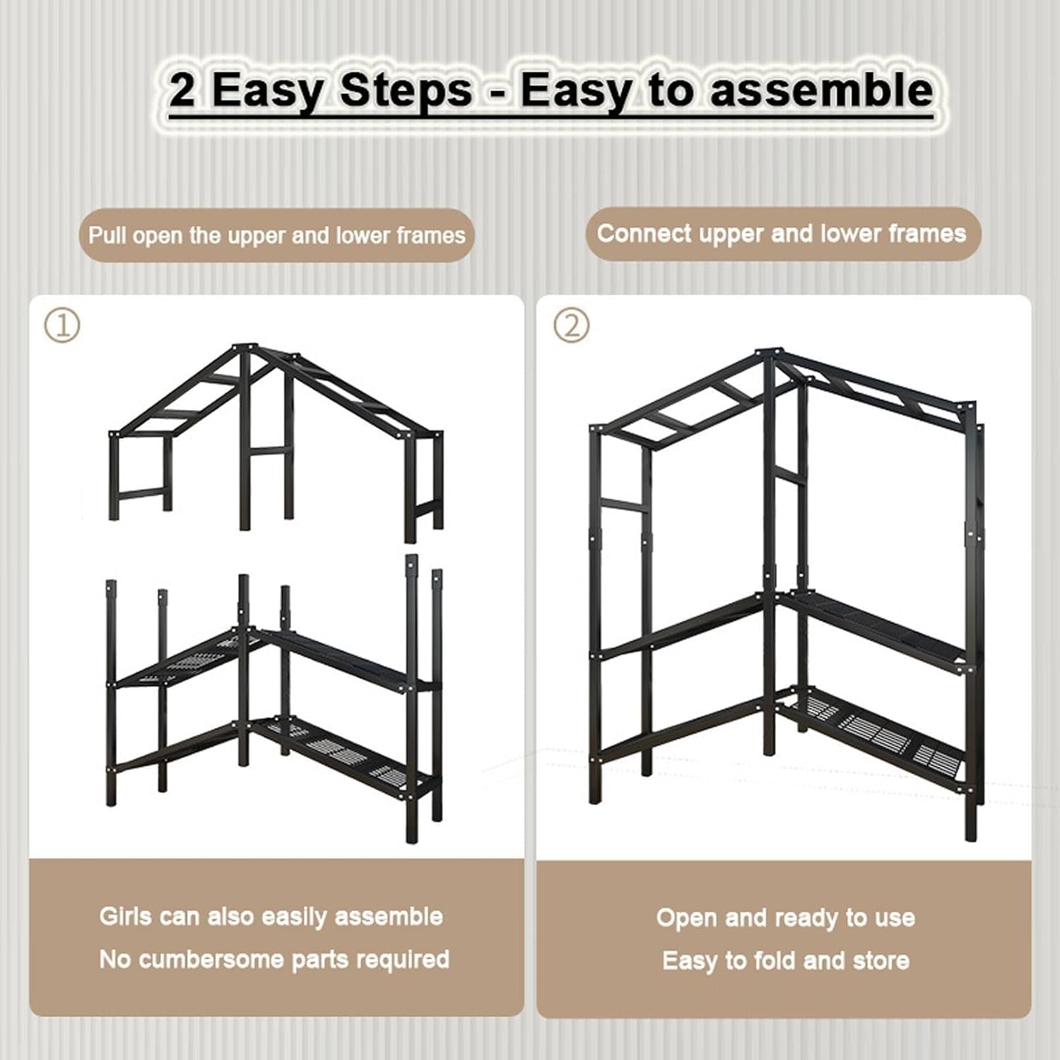 Cloth Wardrobe,1100Lbs Heavy-Duty Foldable Garment Rack with Cover - Large Capacity Floor-Standing Wardrobe Closet, Portable Wardrobe Closet Rack, Fre,A-168 * 50 * 170cm