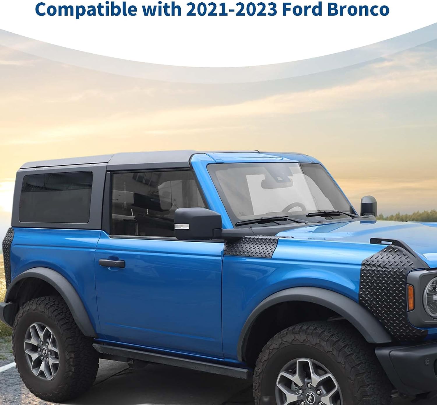 for Bronco Corner Edge Protector Set Anti Scratch Guards Protector,Cowl Body Armor Outer Cowl Covers for Ford Bronco 2021-Present Black ABS Exterior Accessories 8pcs