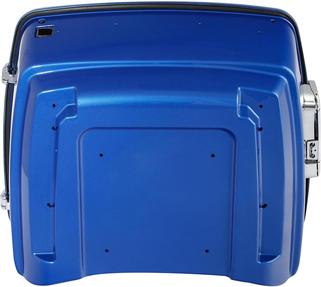TCMT 13.7' King Motorcycle Trunk Box W/Latch Key Fit For Harley 2014-2025 Touring CVO Road King Road Glide Street Glide Electra Glide Ultra Limited Electric Blue