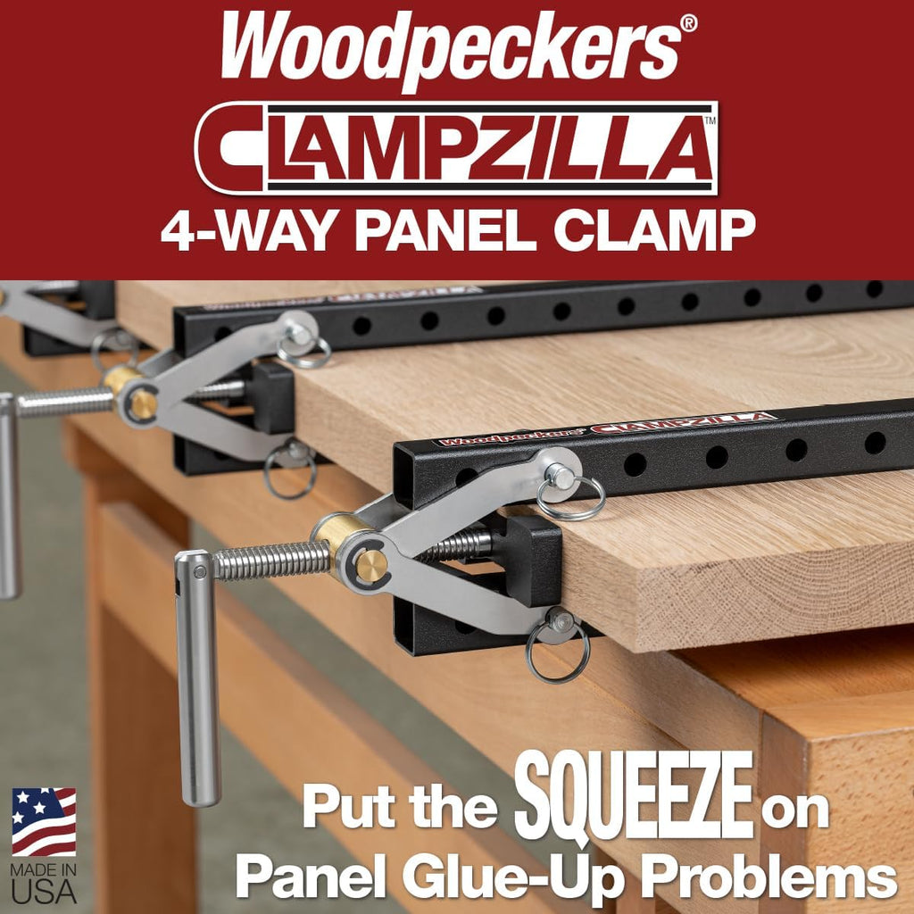 Woodpeckers Clampzilla 3.0, 38 Inch (4 Pack), 4-Way Panel Clamps for Glue-Ups on Cabinet Door Panels, Table Tops & Wood Panels, USA Made