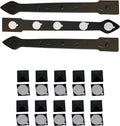 The Rustic Express - Self Adhesive 3 Iron Straps 18' & 20 Square Pyramid Clavos 1' - Decorative Hinges & Clavos for Farm, Fiberglass, Metal, Wooden Gate Hinge and Garage Door Hardware - Black