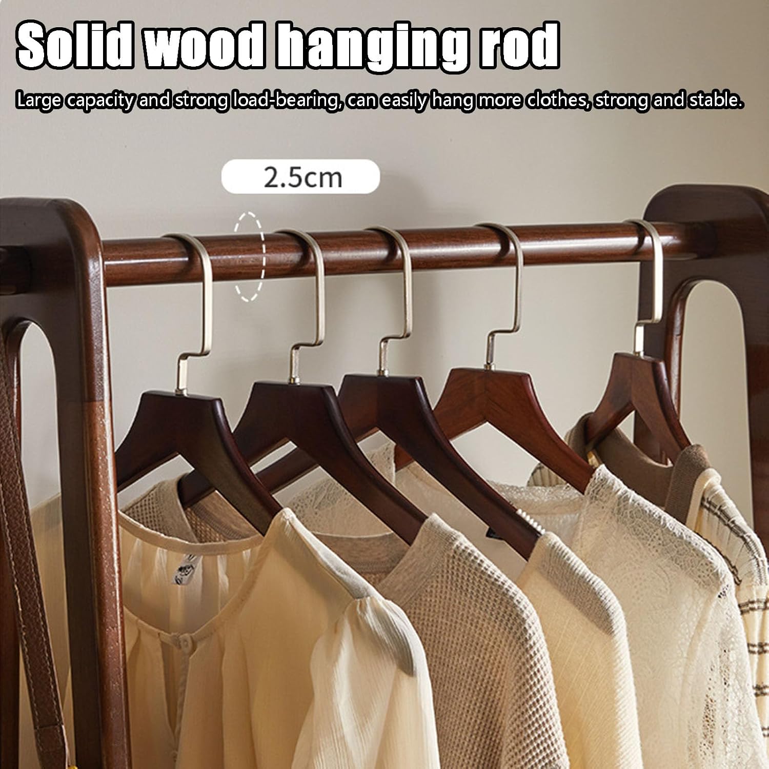Clothes Rack, Heavy Duty Clothing Rack Style Rolling Garment Rack with Shelf, for Bedroom, Laundry Room Retail Store Rustic