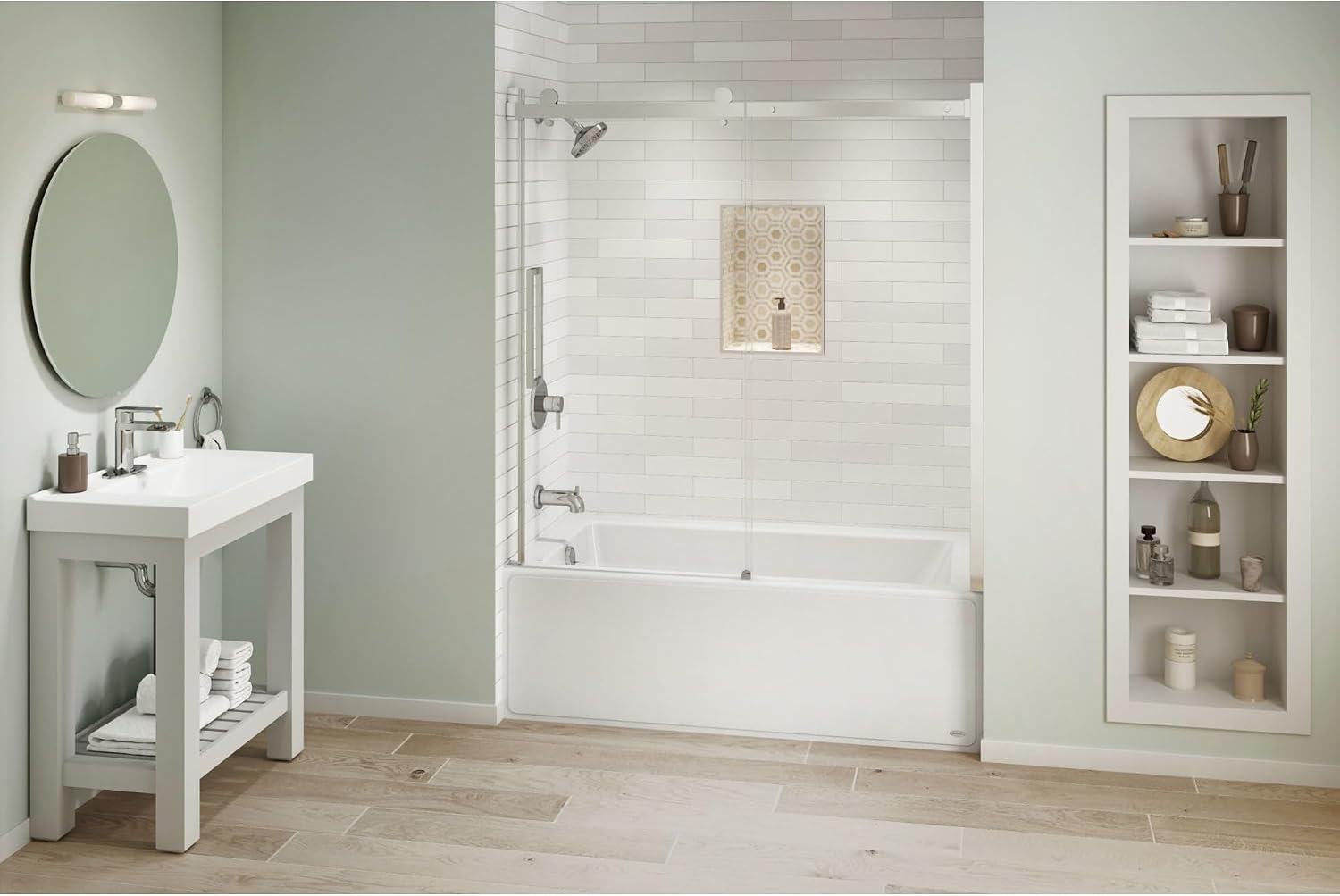 Jacuzzi SIGNATURE Acrylic Skirted Bathtub, Jet Massage Tub, Slip Resistant, Left Drain Placement, 60' (L) x 36' (W), Rectangle Flat Front, White
