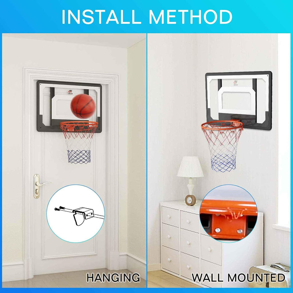 Cyfie 32x23 inch Large Basketball Hoop + 5.5 inch Mini Large Basketball Hoop for Kids