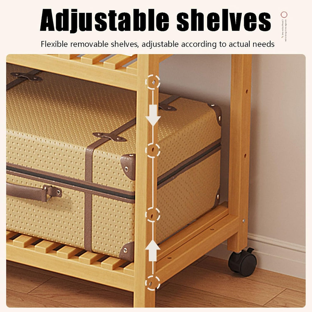 Clothing Rack, coat rack with Wheels Rolling Clothes Rack with Storage Coat Rack Stand Modern Garment Rack for Bedroom Boutiques Heavy Duty Coat Hanger Rack, Glod