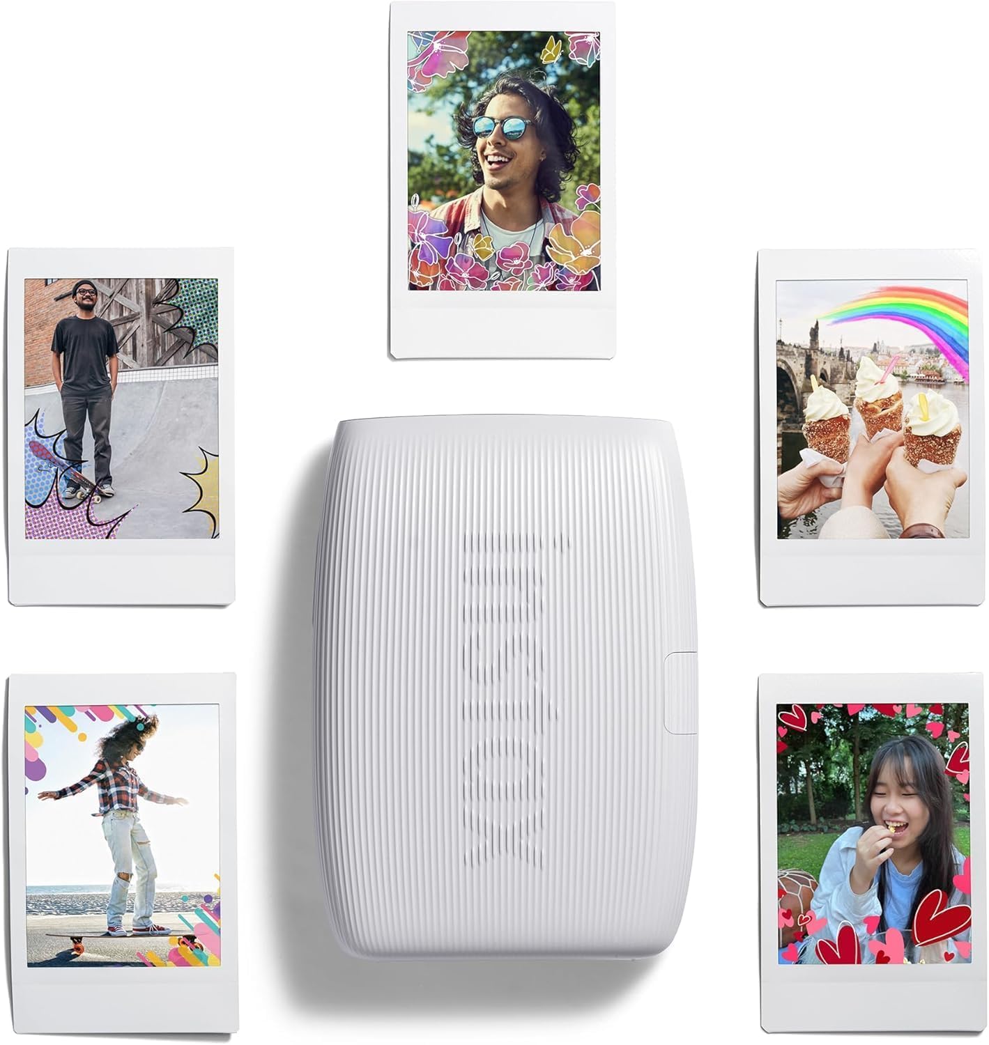 Fujifilm INSTAX Mini Link 3 Smartphone Printer with INSTAX Mini Instant Film and Sunshine Microfiber Cleaning Cloth... (2 Twin Pack (40 Sheets), Clay White)