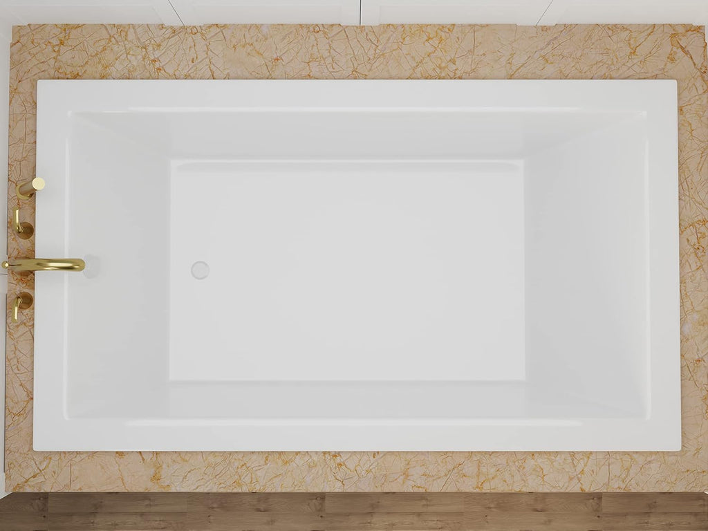 ANZZI Illyrian AZ3272VNS 32' x 72' Soaker Acrylic Rectangle Drop-In Bathtub - Easy Installation - Smooth Glossy Ultra White Finish