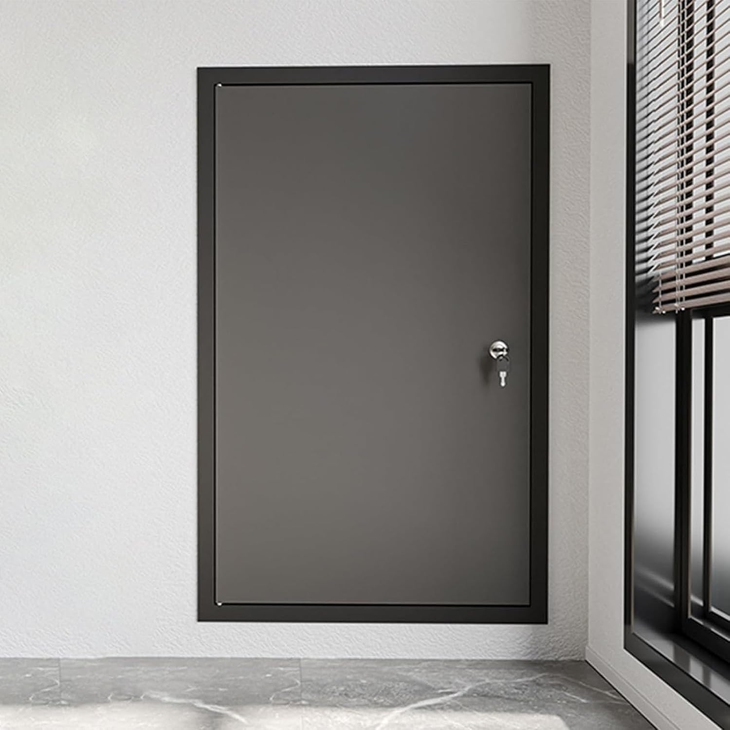 Wall Access Door, Large Channel Panels Metal Inspection Hatch Gate for Ceilings, Electrical, Plumbing, Lockable Drywall Hole Cover Plate(Black Frame,26'x20')