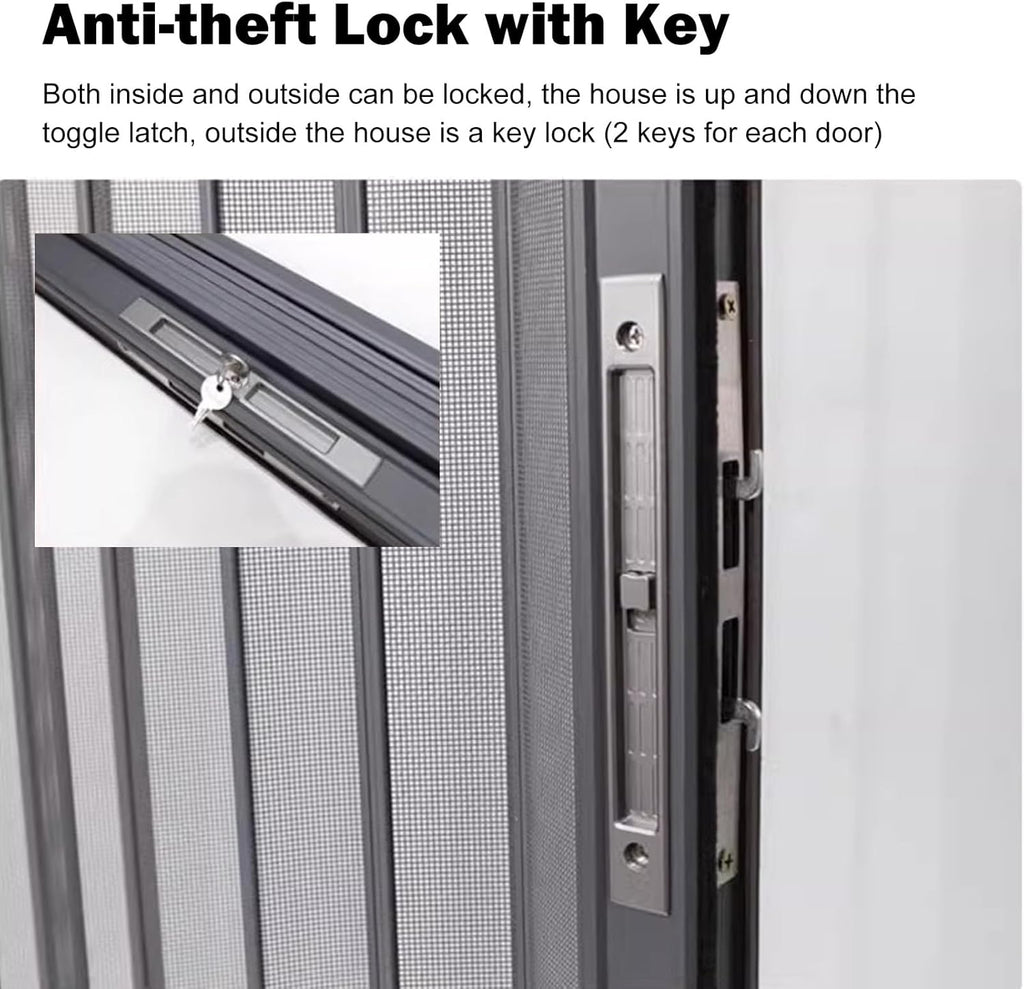 No Drill Retractable Sliding Screen Door 80 in High, Pet Proof Folding Doors Interior Room Divider, Breathable Screen Mesh Doors with Aluminum Frame(23x80in(58.4x203.2cm))