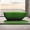 67' Edeyeu Freestanding Bathtub – Egg-Shaped Solid Surface Bathtub, Extra Deep Soaking Tub, Free Standing Stand Alone Tub, Ergonomic Luxury Design For Modern Bathrooms Green B