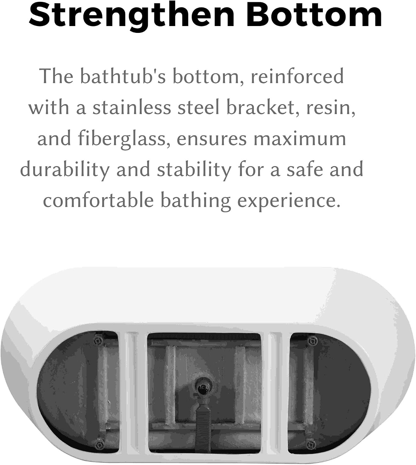 59' Acrylic Freestanding Bathtub-Acrylic Soaking Tubs, White Bathtub, Oval Shape Black Freestanding Bathtub with Chrome Overflow and Pop Up Drain