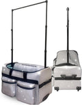 Dance Duffle Bag with Garment Rack 28' – Silver Glittering Rolling Dance Competition Bag for Shows, Travel and Performances – Collapsible Dance Suitcase with Portable Trolley and Storage Pockets