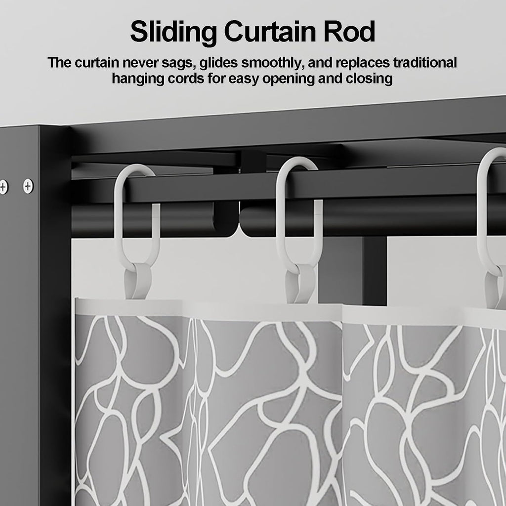 Heavy Duty Garment Rack With Cover Folding Wardrobe Closet Foldable Clothing Rack For Hanging Clothes Armoires Portable Metal Coat Storage Organizer Covered(E,139cm/54.7inch)