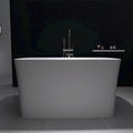 47' Japanese Soaking Freestanding Bathtub, Stone Resin Deep Soaking Bathtub Solid Surface Stand Alone Bathtub with Pop Up Drain and Overflow, cUPC Certified, Matte White DJ003-1200