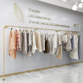 Gold Metal Garment Bracket Frame Wall Mounted Retail Clothing Rack, Heavy Duty Multi-Purpose Hanging Rod for Closet Storage - Modern Simple Commercial Clothes Racks