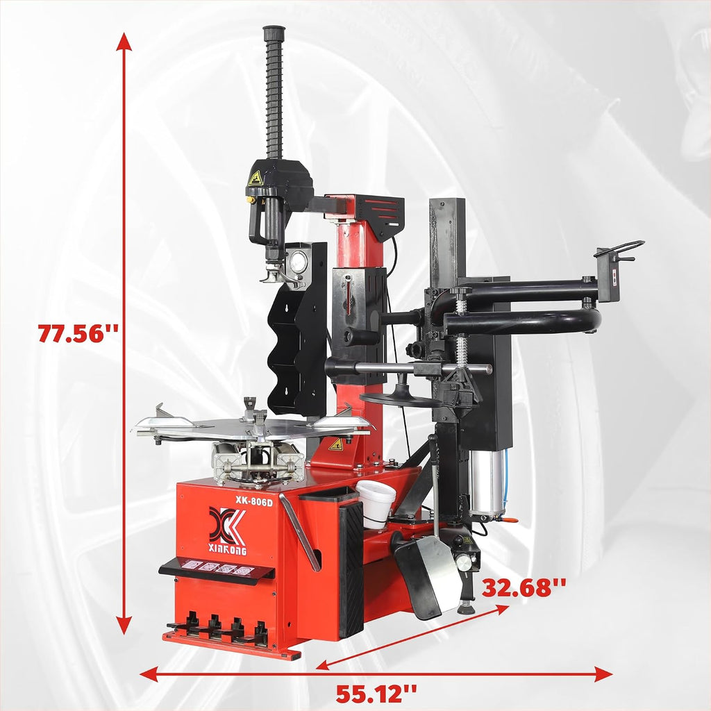 XK-806D Tire Changer Machine 2.0 Horsepower Rim Clamp 13-24 Inches with 12 Month Parts Replacement