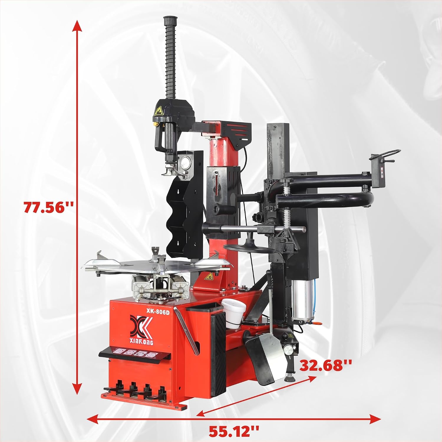 XK-806D Tire Changer Machine 2.0 Horsepower Rim Clamp 13-24 Inches with 12 Month Parts Replacement