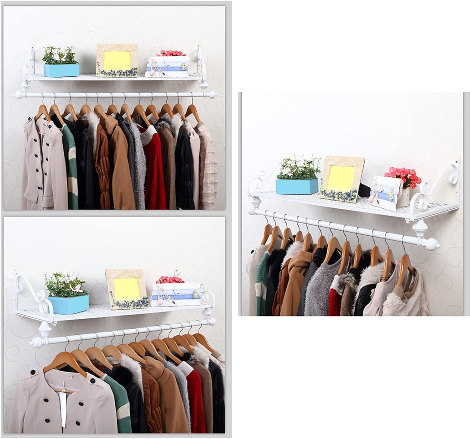 Wall Mounted Garment Rack for Clothing Display,Clothing Store Floating Shelf,Retail Display Garment Rack,Heavy Duty Organizer Hanger,Heavy Duty,m