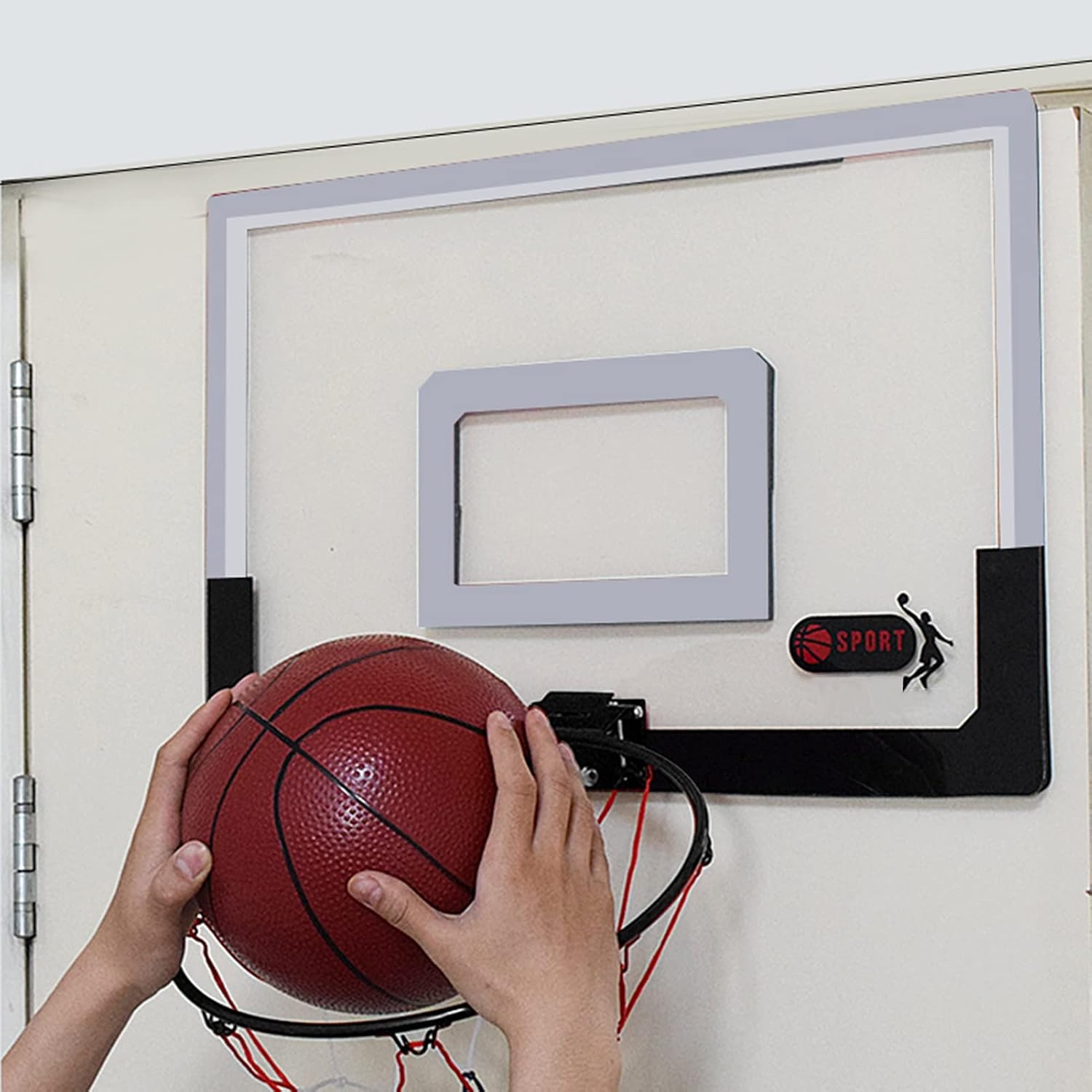 Basketball Hoop Hanging Home Mini Basketball Hoop, Office Bedroom Door Frame Wall-Mounted Basketball Stand, Used for Dunking Practice for Children and Adults (Size : 58.5x40cm)