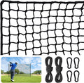 Nylon Golf Net 10-50ft - Practice Hitting Net With Rope and Carabiners, Durable Weatherproof Barrier for Baseball, Hockey, Soccer