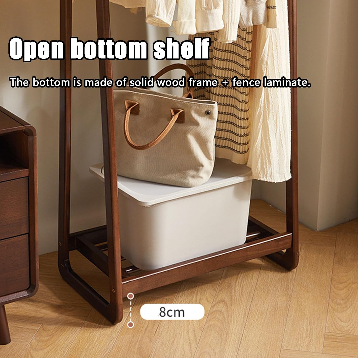 Clothes Rack, Heavy Duty Clothing Rack Style Rolling Garment Rack with Shelf, for Bedroom, Laundry Room Retail Store Rustic