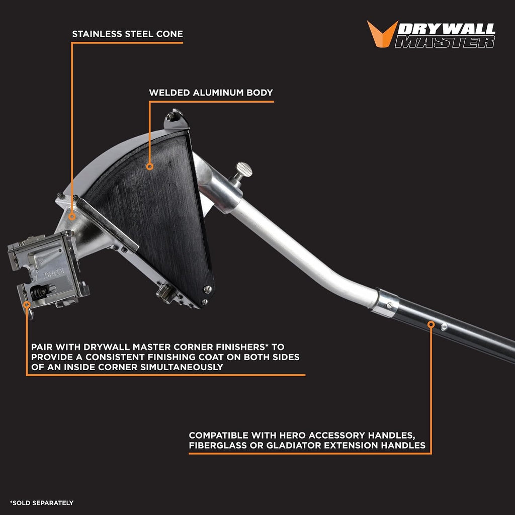 7' Angle Box Corner Applicator | Drywall Master – Precise Inside Corner Coating – Heavy-Duty Stainless Steel Cone – Chicago Family Owned