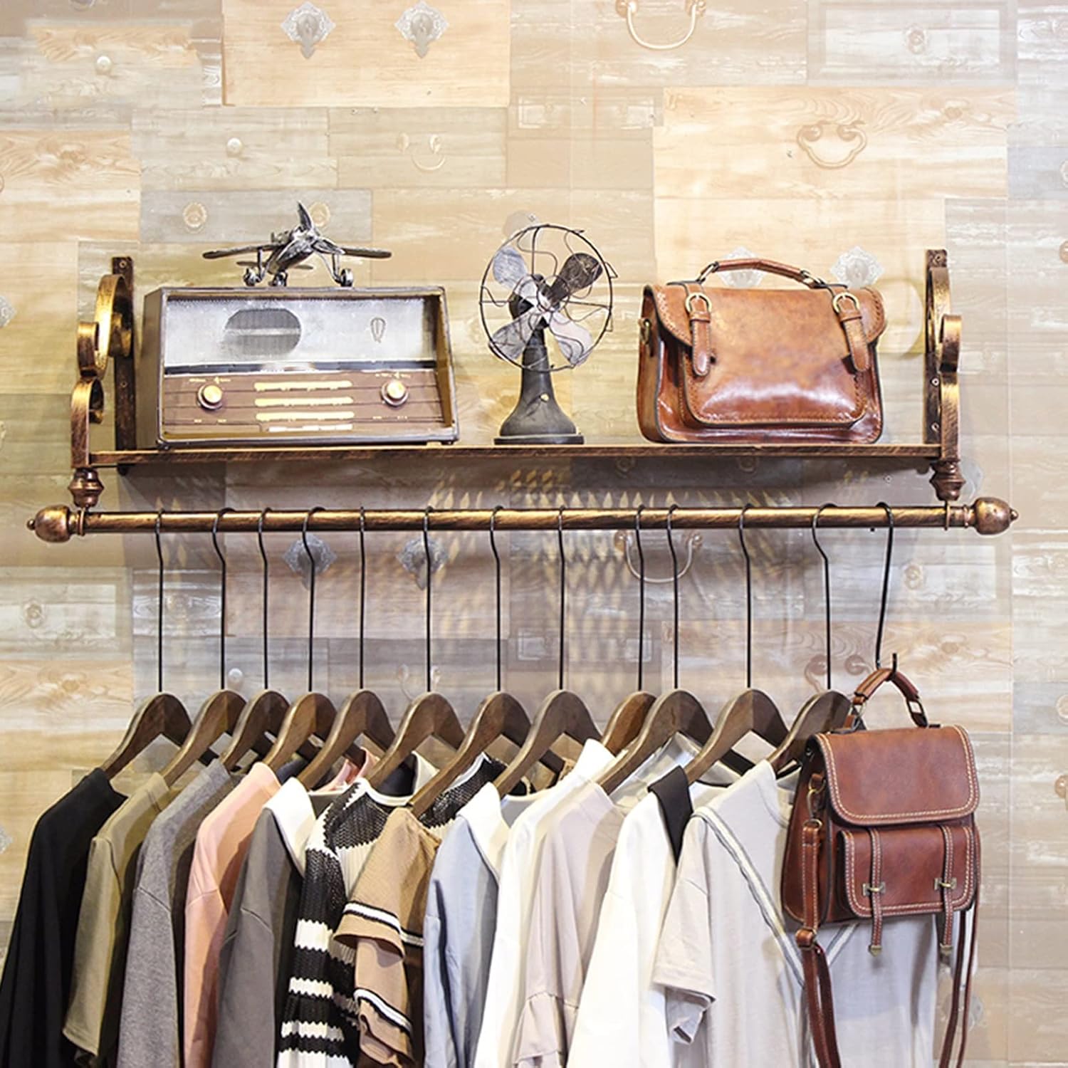 Wall Mounted Garment Rack for Clothing Display,Clothing Store Floating Shelf,Retail Display Garment Rack,Heavy Duty Organizer Hanger,Heavy Duty,m
