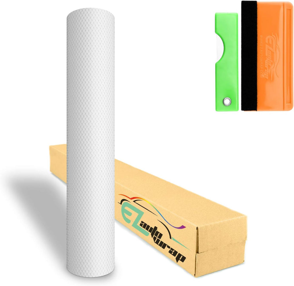 Free Tool Kit EZAUTOWRAP White One-Way Vision Perforated Print Media Vinyl Privacy Window Film Adhesive Glass Wrap Roll - 60'X540' (5FT X 45FT)
