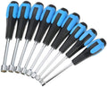 Stainless Steel Screwdriver, Magnetic Screwdriver,9pcs Screwdriver Set Hollow Shaft Nut Driver Set, Metric Sizes Hex Bit Sockets Professional Tool for 5mm/5.5mm/6mm/7mm/8mm/9mm/10mm/11mm/12mm
