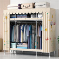 Portable Closets,Covered Clothing Racks For Hanging Clothes, Freestanding Portable Closet,Wardrobe Closet Heavy Duty Garment Rack,Extra Large Clothes Rack With Cover(Beige,165cm)