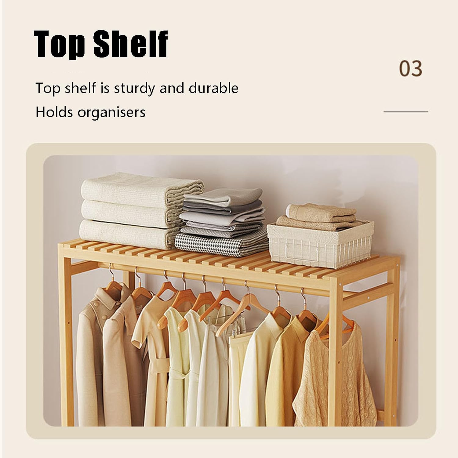 Clothing Rack, coat rack with Wheels Rolling Clothes Rack with Storage Coat Rack Stand Modern Garment Rack for Bedroom Boutiques Heavy Duty Coat Hanger Rack, Glod